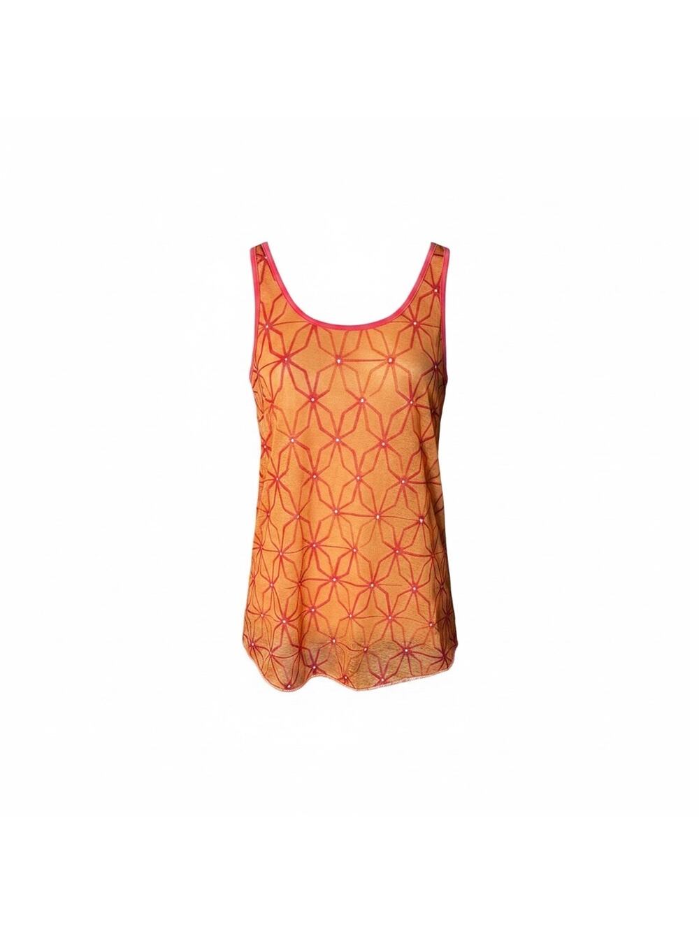 Brooks Women’s Medium Versatile Lite Running Tank Orange Geometric Workout